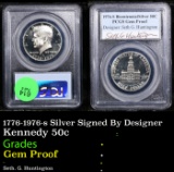 Proof PCGS 1776-1976-s Silver Kennedy Half Dollar Signed By Designer 50c Graded Gem Proof By PCGS