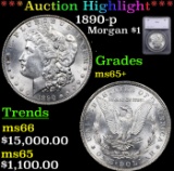 ***Auction Highlight*** 1890-p Morgan Dollar $1 Graded ms65+ By SEGS (fc)