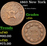 1863 New York Civil War Token 1c Grades vf++