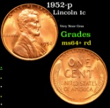 1952-p Lincoln Cent 1c Grades Choice+ Unc RD