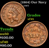 (1864) Our Navy Civil War Token 1c Grades xf+