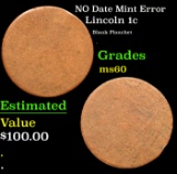 NO Date Lincoln Cent Mint Error 1c Grades BU