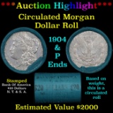 Bank Of America Morgan silver dollar roll, 20 coin 1904 & 'P' Ends