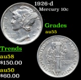 1926-d Mercury Dime 10c Grades Choice AU