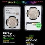***Auction Highlight*** NGC 1921-p Morgan Dollar $1 Graded ms65 By NGC (fc)