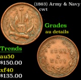 (1863) Army & Navy Civil War Token 1c Grades AU Details