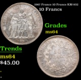 1967 France 10 Francs KM-932 Grades Choice Unc