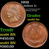 1908 Indian Cent 1c Grades GEM+ Unc BN