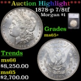 ***Auction Highlight*** 1878-p 7/8tf Morgan Dollar $1 Graded ms65+ By SEGS