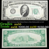 1928A $10 Green Seal Federal Reserve Note Redeemable In Gold Grades Choice AU