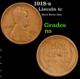 1918-s Lincoln Cent 1c Grades f+