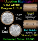 ***Auction Highlight*** Brinks Shotgun Mixed Morgan/Peace Circ silver dollar roll, 20 coin 1897 & 'S