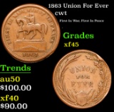 1863 Union For Ever Civil War Token 1c Grades xf+