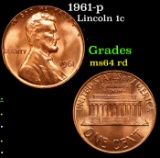 1961-p Lincoln Cent 1c Grades Choice Unc RD