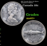 1967 Canada Dime 10c Queen Elizabeth II KM-67a Grades Select+ Unc