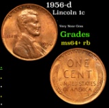 1956-d Lincoln Cent 1c Grades Choice+ Unc RB