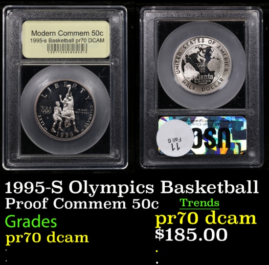 Proof 1995-S Olympics Basketball Modern Commem Half Dollar 50c Graded pr70 dcam By USCG