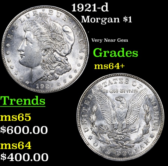 1921-d Morgan Dollar $1 Grades Choice+ Unc