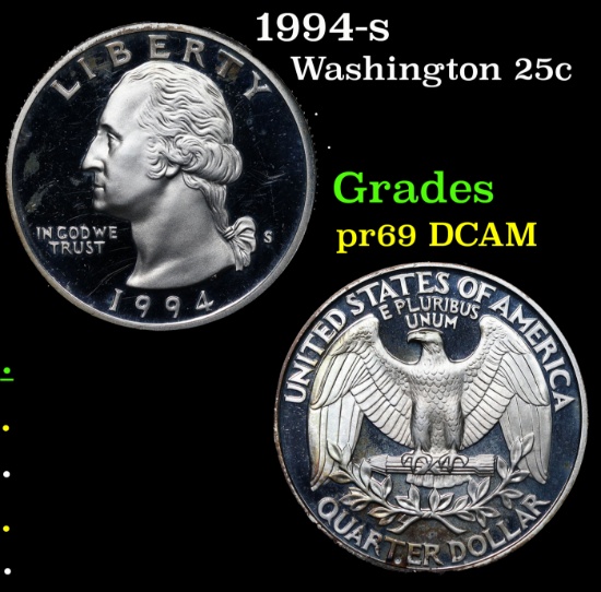 Proof 1994-s Washington Quarter 25c Grades GEM++ Proof Deep Cameo