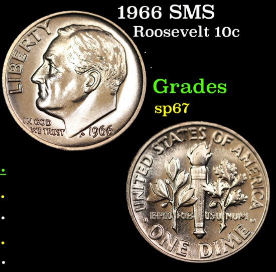 1966 SMS Roosevelt Dime 10c Grades sp67