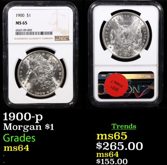 NGC 1900-p Morgan Dollar $1 Graded ms64 By NGC