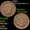 1853 Braided Hair Large Cent 1c Grades VF Details