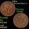 1854 Braided Hair Large Cent 1c Grades f details