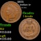 1871 Indian Cent 1c Grades f details