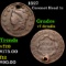1827 Coronet Head Large Cent 1c Grades vf details