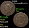 1825 Coronet Head Large Cent 1c Grades f+