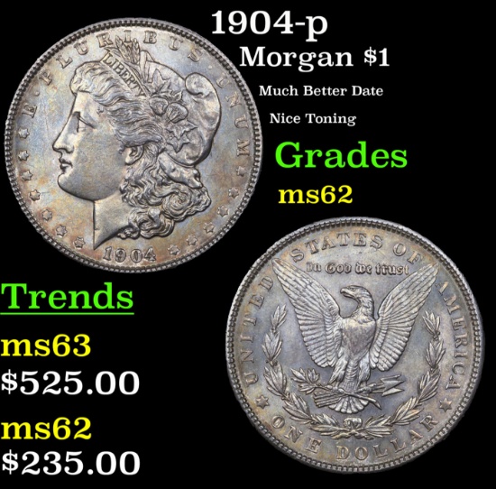 1904-p Morgan Dollar $1 Grades Select Unc
