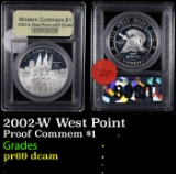 Proof 2002-W West Point Modern Commem Dollar $1 Graded GEM++ Proof Deep Cameo By USCG