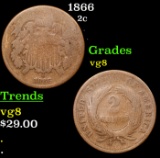 1866 Two Cent Piece 2c Grades vg, very good