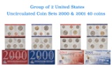 Group of 2 United States Mint Set in Original Government Packaging! From 2000-2001 with 40 Coins Ins