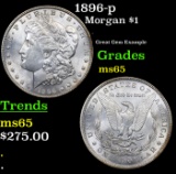 1896-p Morgan Dollar $1 Grades GEM Unc