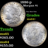 1886-p Morgan Dollar $1 Grades Choice+ Unc