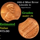 1981-d Lincoln Cent Mint Error 1c Grades Select+ Unc RB