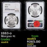 NGC 1883-o Morgan Dollar $1 Graded ms64 By NGC