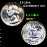 1948-s Washington Quarter 25c Grades Select+ Unc