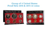 Group of 2 United States Mint Proof Sets 1974-1975 12 coins
