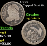 1836 Capped Bust Dime 10c Grades vg details