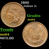 1860 Indian Cent 1c Grades Choice Unc