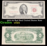 1953 $2 Red Seal United States Note Grades vf+