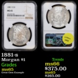 NGC 1881-s Morgan Dollar $1 Graded ms65 By NGC