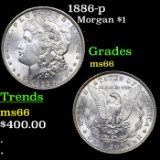 1886-p Morgan Dollar $1 Grades GEM+ Unc