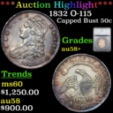 ***Auction Highlight*** 1832 Capped Bust Half Dollar O-115 50c Graded au58+ By SEGS (fc)