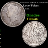 Love Token on Back of Canada 10c Grades f details