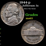 1944-p Jefferson Nickel 5c Grades Select Unc