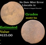 No Date Lincoln Cent Mint Error  1c Grades Select Unc BN