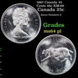 1967 Canada 25 Cents 25c KM-68 Grades Choice Unc PL